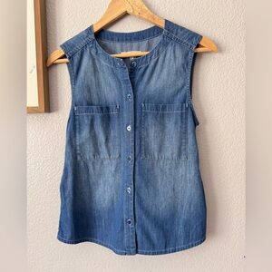 Denim button up tank xs 7 by mankind